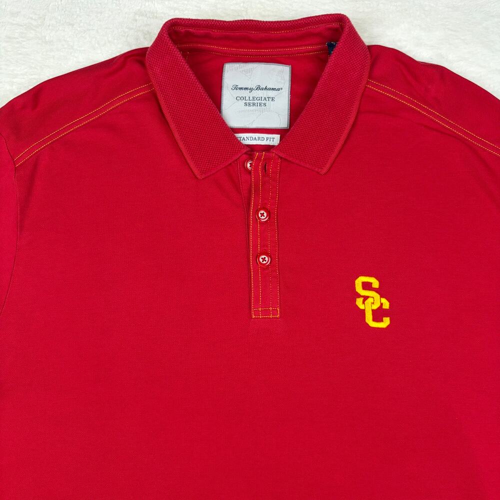 Tommy Bahama USC Trojans Polo Shirt Men’s XL Red Collegiate Series Embroidered